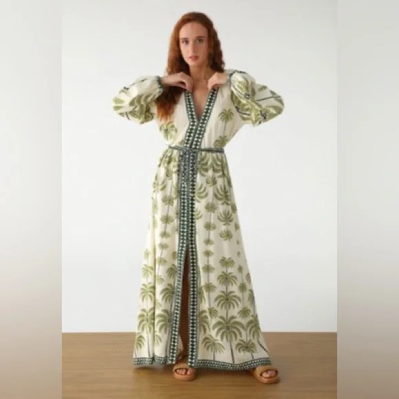 FARM Rio Milani Long Dress, Off-White Coconut Tree - Picture 2 of 13